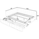 Full Size Storage Upholstered Tufted Bed Frame, Sofa Bed Frame with Comfortable Backrest and Armrests, Full Size Bed for Bedroom, Living Room,Velvet, GREY(80.5''*59''*29.5'')