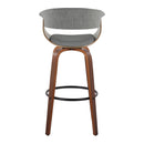 Vintage Mod - Mid Century Modern Fixed Height Barstool With Swivel & Round Footrest (Set of 2)