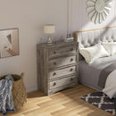 Gray 4 Drawer Dresser With ModernArchitectural Storage
