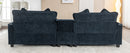 Contemporary Chenille Upholstered Sectional Sofa with Ottomans, USB Ports, Cup Holders & Storage, Blue