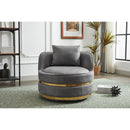 Swivel Chair, 360 Swivel Accent Chair, Faux Leather Barrel Chair Club Chair, Padded Single Chair for Living Room/Bedroom/Study/Waiting Room