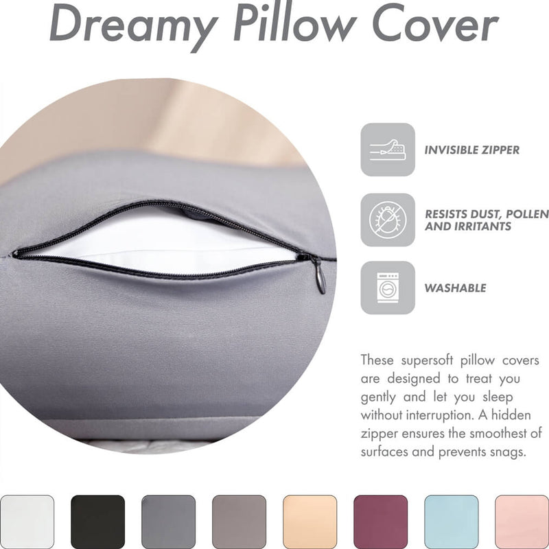 Premium Microbead Pillow, Cooling Silk like Cover, Medium