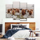 Winter Highland Cows Wall Art