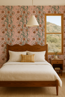 Campanas Wallpaper, dusty pink and orange
