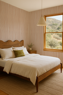 Dolce Stripe Wallpaper, off-white and peach