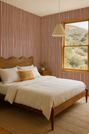 Dolce Stripe Wallpaper, off-white and brick red