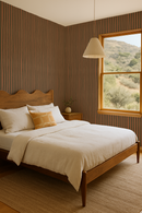 Dolce Stripe Wallpaper, terra cotta and olive