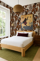 Cali Tropicale Wallpaper, off-white and burnt orange