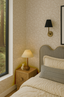 Simple Stripes Wallpaper, tan and white