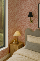 Simple Stripes Wallpaper, terra cotta and white