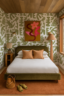 Abstract Animales Wallpaper, white and green