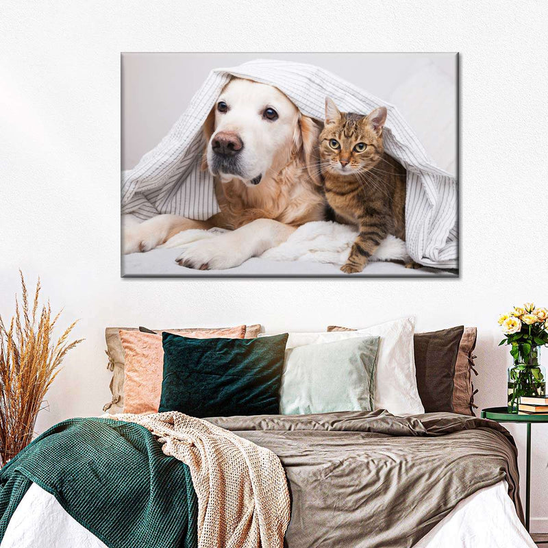 Cozy Dog And Cat Wall Art