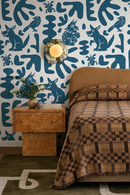 Abstract Animales Wallpaper, white and blue