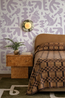 Abstract Animales Wallpaper, white and lavender