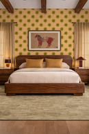 Sol Wallpaper, peach and olive green