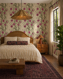 Campanas Wallpaper, tan and purple