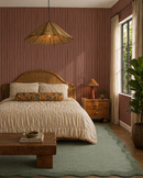 Dolce Stripe Wallpaper, brown and peach