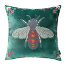 Bee embroidery cushion cover yellow green & blue living room decor