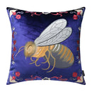 Bee embroidery cushion cover yellow green & blue living room decor
