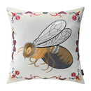 Bee embroidery cushion cover yellow green & blue living room decor