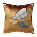Bee embroidery cushion cover yellow green & blue living room decor