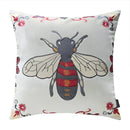 Bee embroidery cushion cover yellow green & blue living room decor