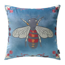 Bee embroidery cushion cover yellow green & blue living room decor