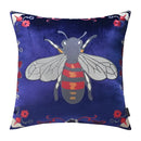 Bee embroidery cushion cover yellow green & blue living room decor
