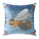 Bee embroidery cushion cover yellow green & blue living room decor