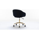 Mesh Fabric Home Office 360Swivel Chair Adjustable Height With Gold Metal Base,Black