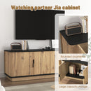 Natural Wood Grain Four-Door MDF TV Cabinet, An Ideal Choice for TV And Item Storage in Modern Homes, A Perfect Blend of Nordic And Modern Minimalist Styles, With Dimensions of 55*15.7*18.9 inches