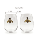 Jeweled Bee Stemless Wine Glasses