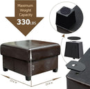 Brown Folding Storage Bench Ottoman Hidden Compartments