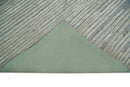 Modern Stripe Pattern Beige and Gray Hand Tufted Wool and Silk Area Rug