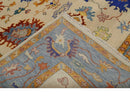 Beige, Blue and Brown Traditional Oushak Hand Knotted Custom made Wool Area Rug