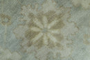 Beige And Blue Traditional Oushak Design  6x9 Hand Knotted Wool Area Rug