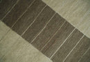 Beige and Brown Modern Geometrical Hand loom 5x8 wool and Art Silk area Rug