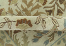 Beige And Brown Traditional Floral Design Hand Tufted 8x10 Wool Area Rug