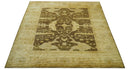 Beige And Brown Traditional Oushak Hand knotted Wool Area Rug
