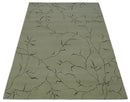 Beige and Charcoal Hand loom Crack Design 6x9 wool and Art Silk Area Rug