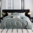 Beige and gold butterfly lyocell cotton bedding set bedroom