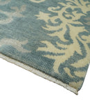 Beige and Gray 2x3 Hand Knotted Traditional Wool Rug