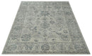 Beige and Gray 8x10 hand knotted Oushak wool Area rug