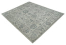 Beige and Gray 8x10 hand knotted Oushak wool Area rug
