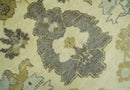 Beige and Gray 8x10 Hand Knotted Traditional Oriental Oushak Wool area rug
