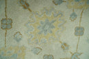 Beige and Gray 8x10 Hand Knotted Traditional Oriental Oushak wool area rug