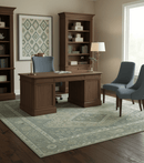 Beige And Gray Traditional Turkish Design Hand Knotted Custom Made Wool Rug