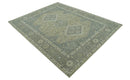 Beige And Gray Traditional Turkish Design Hand Knotted Custom Made Wool Rug