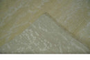 Beige and Ivory Modern Abstract Hand loom 5x8 wool And Art Silk Area Rug