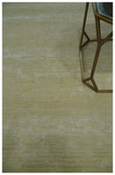Beige and Ivory Modern Abstract Hand loom 5x8 wool And Art Silk Area Rug